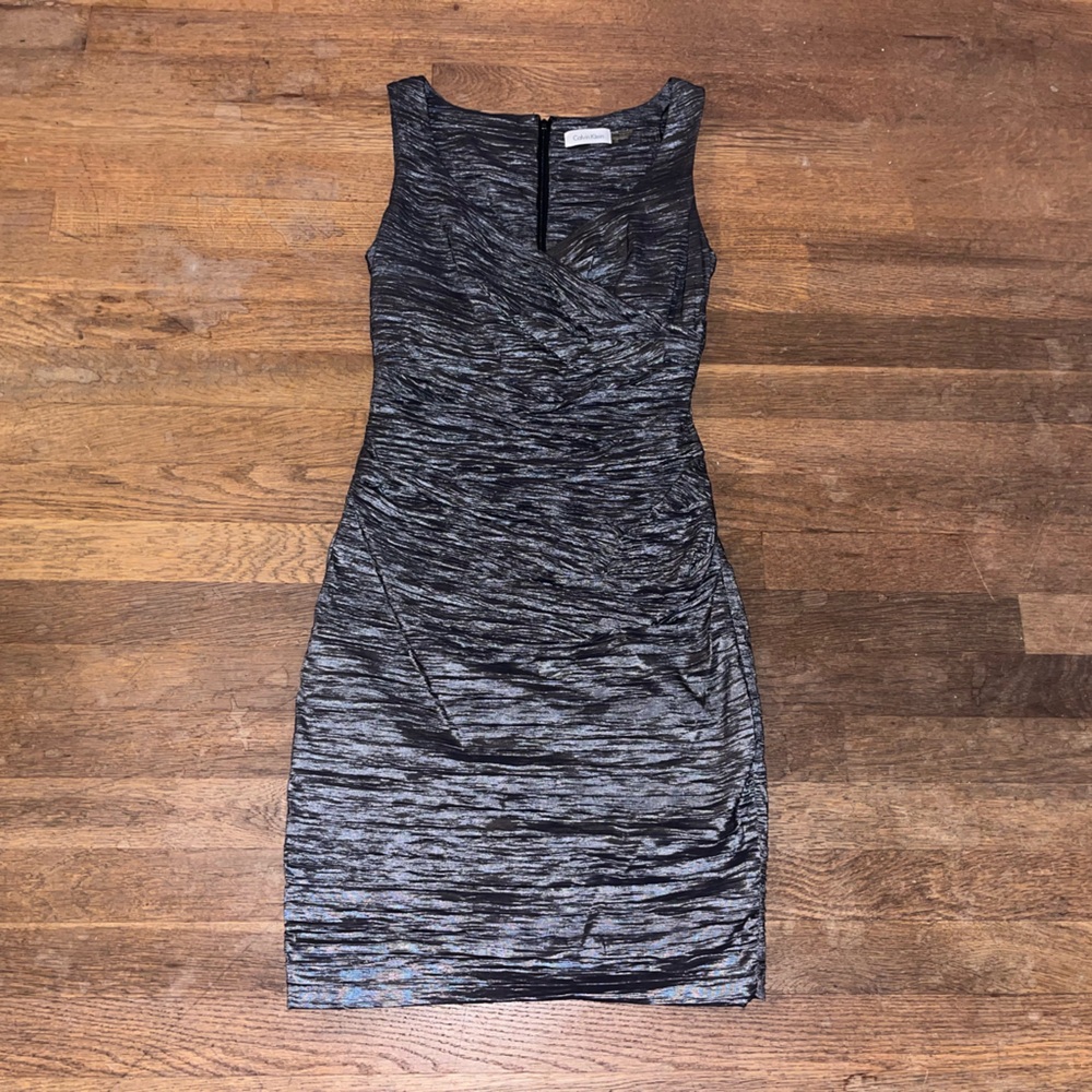 Calvin Klein size 2 silver cocktail dress